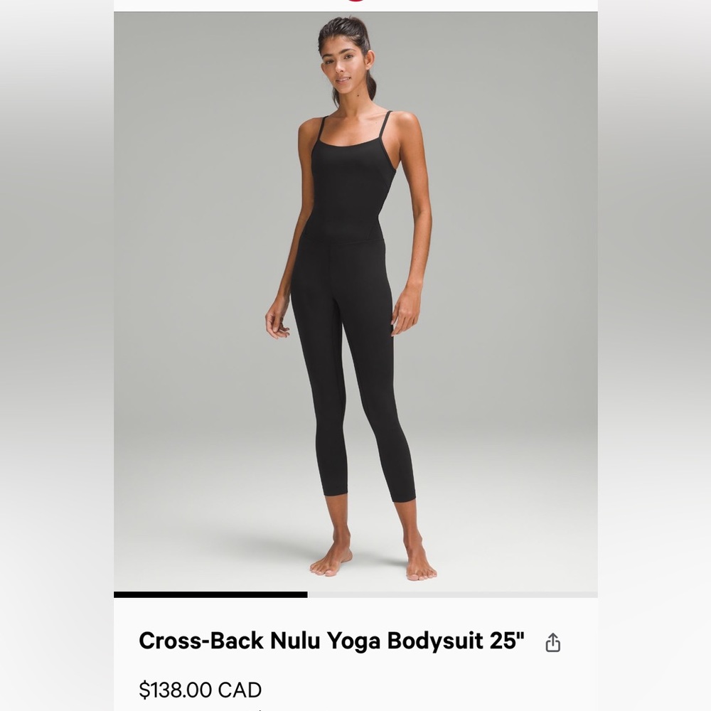 Lululemon Nulu crossback body suit 25”